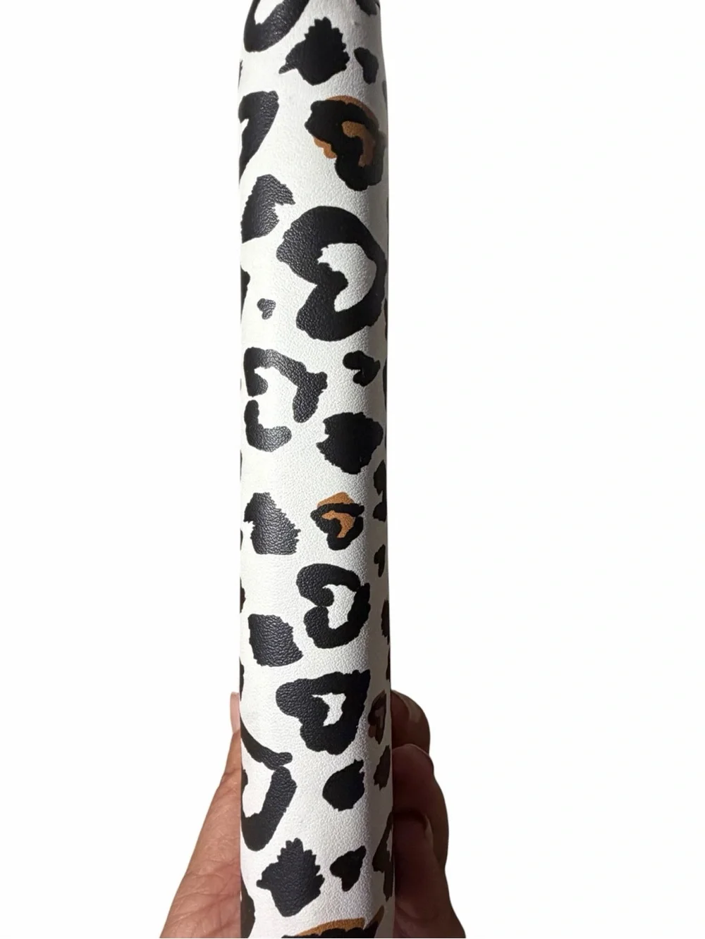 Betsey Johnson White Heart Leopard Print Wristlet with Black Strap